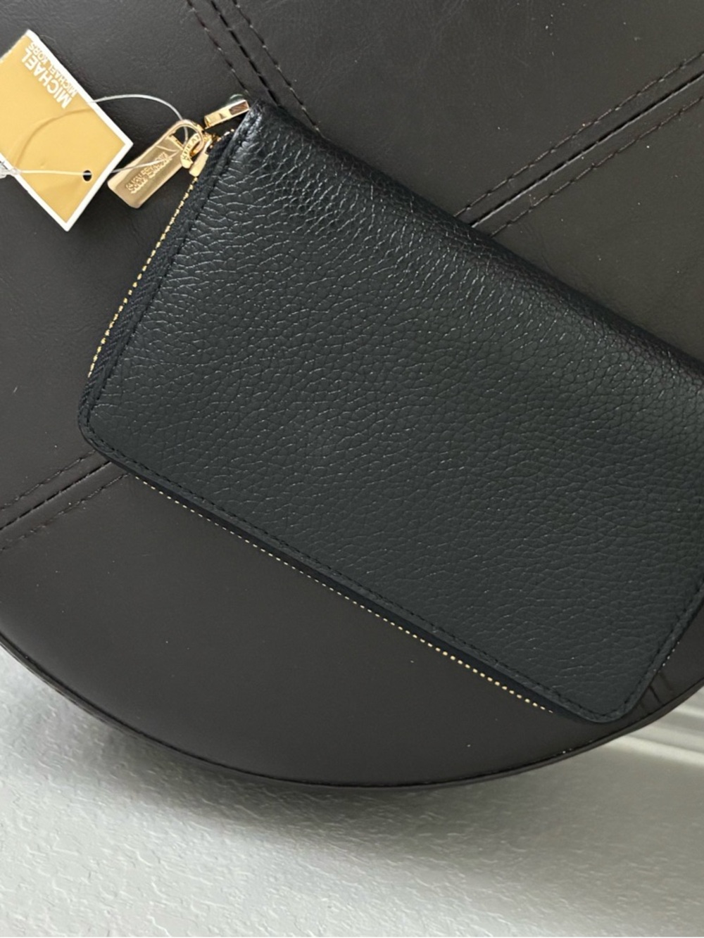 Michael Kors Black Leather Zip Wallet - Picture 2 of 3